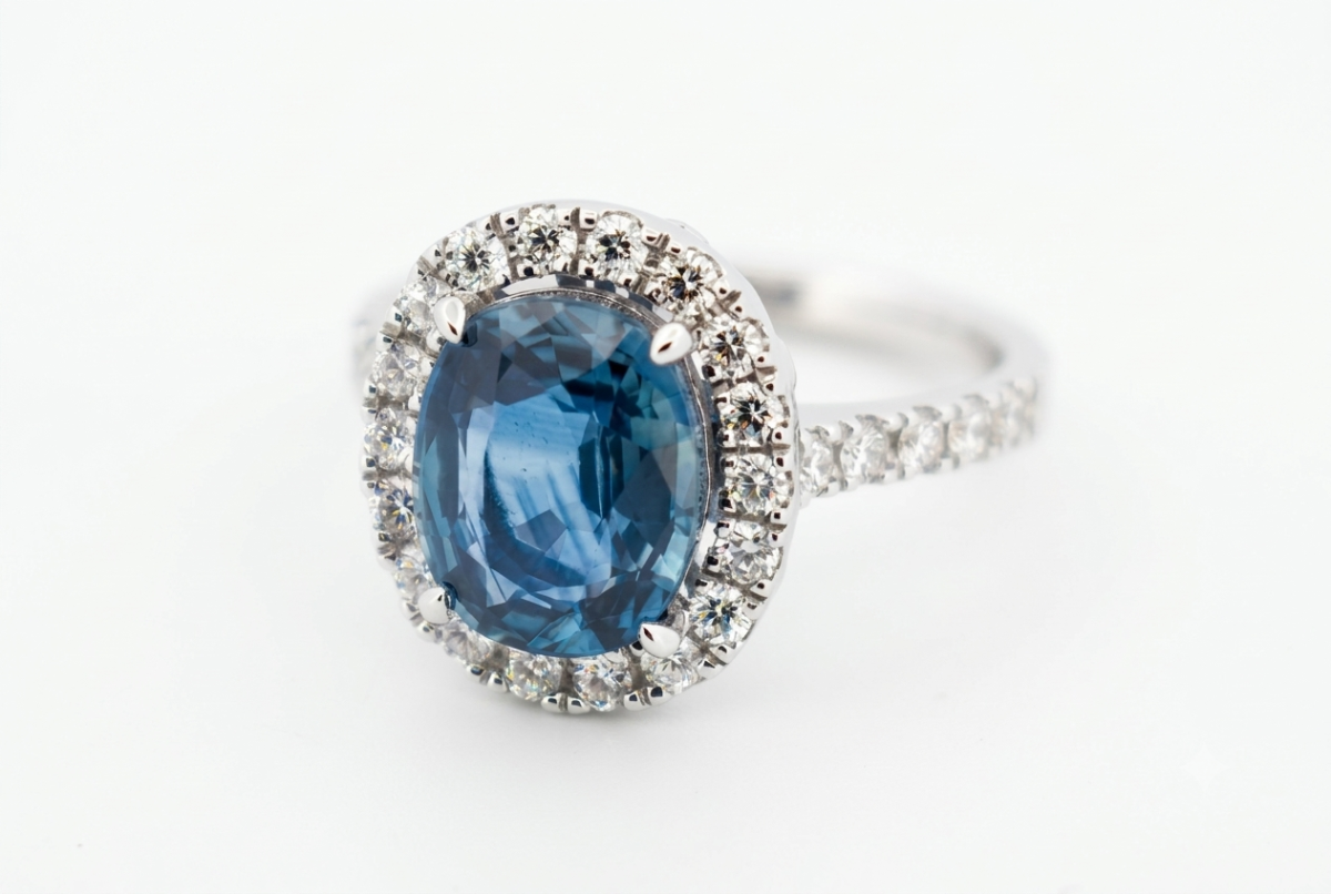 Coloured Stone Engagement Ring