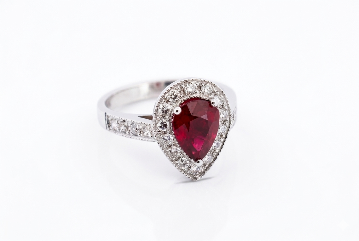 White Gold Ruby Ring